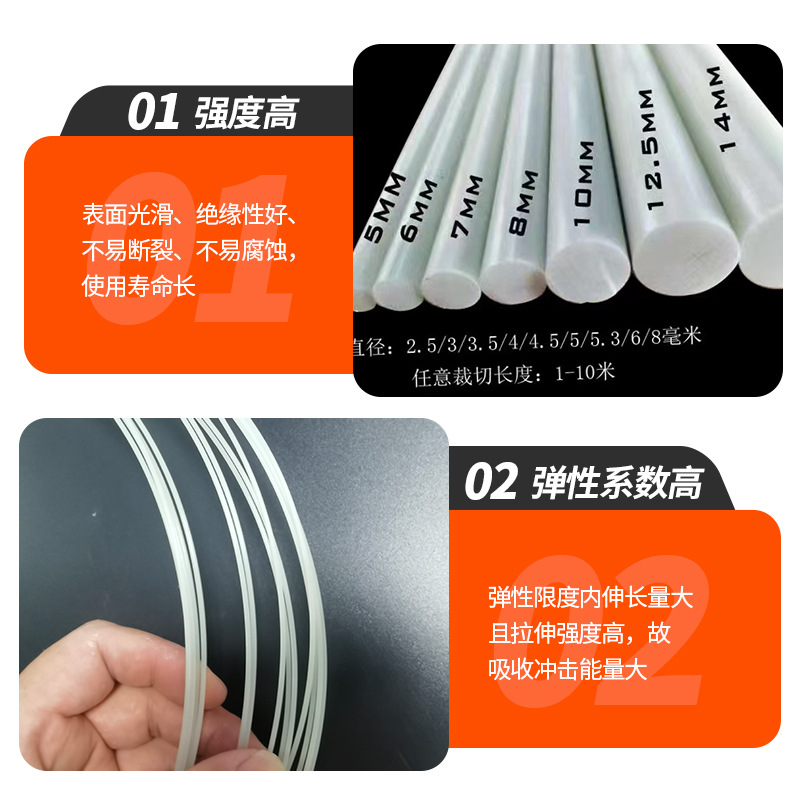 Mosquito Net Pole Fiberglass Rod Manufacturer Wholesale Solid Alkali-Free High Strength Agricultural 6mm Small Arch Fiberglass Pole