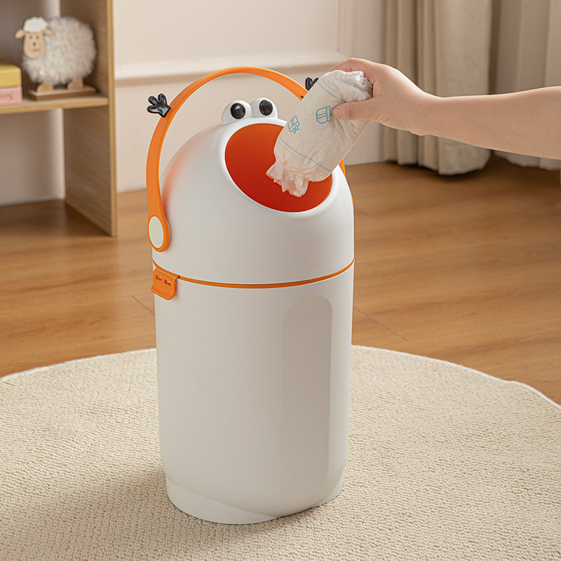 Новая домашняя мусорная корзина для подгузников 2025 года, герметичная, дезодорирующая, большая емкость, круглая открывающаяся и закрывающаяся крышка