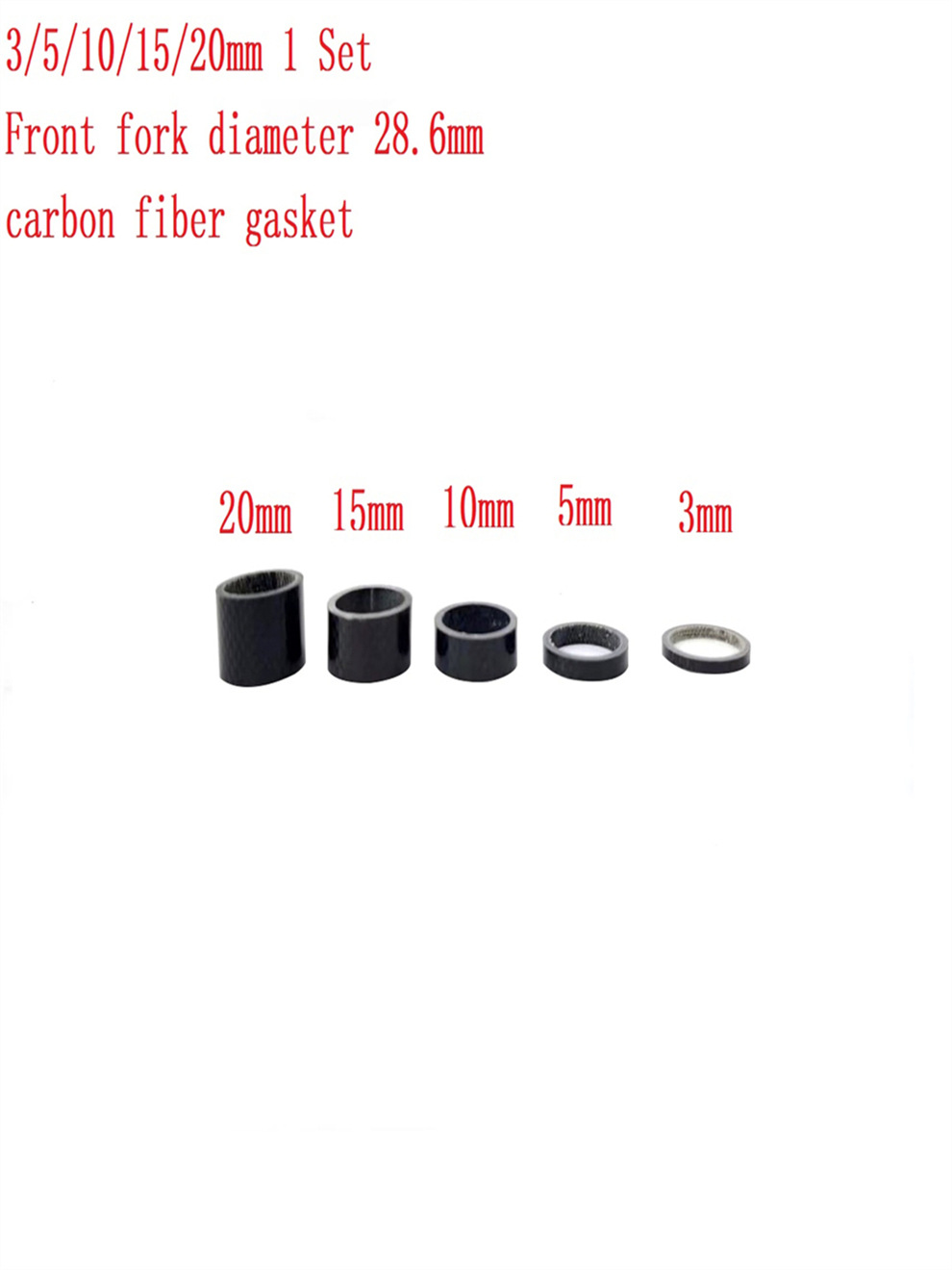 New AK88 full carbon fiber bicycle accessories front fork washer 28.6mm