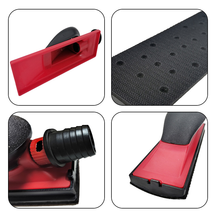 Sandpaper polishing board dust-free hand Planer dust-free dry mill hand push Board 22-hole removable hand grinding board 4-piece set