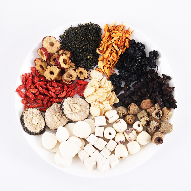 Yan Cha Ji Ginseng Ten Treasures Tea with Stevia 150g (5g*30 Small Bags) Tea Bags Cross-Border Wholesale Sugar-Free