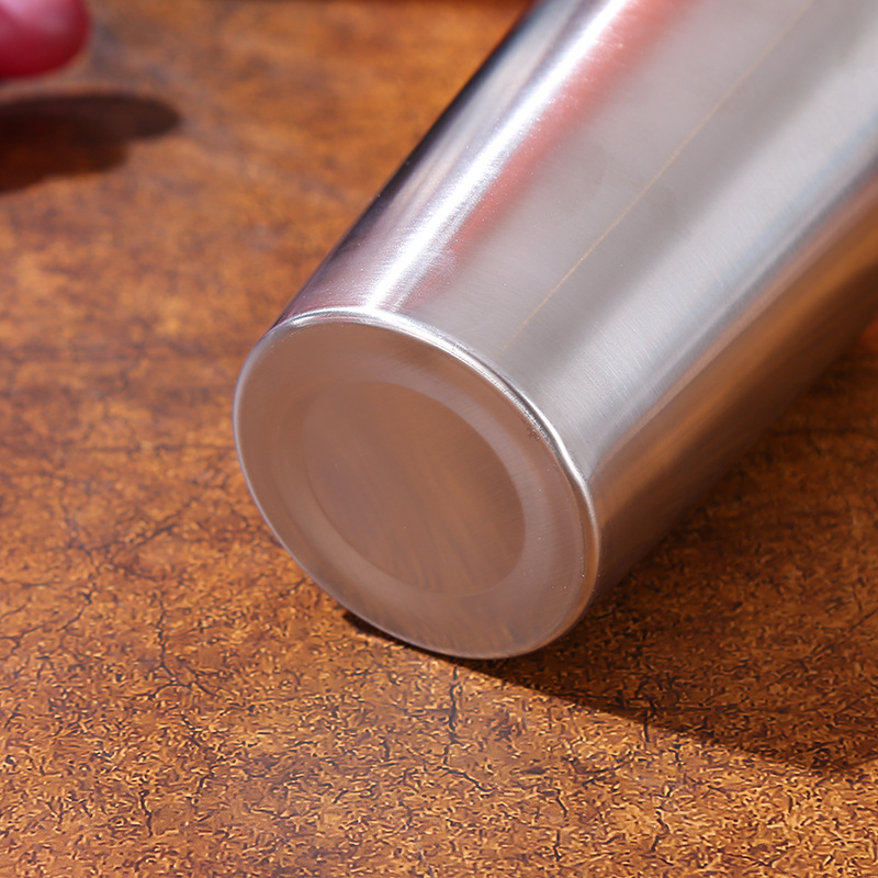 Amazon Stainless Steel Wine Glass Convenient Water Cup Single Layer Curled Beer Cup Simple Multipurpose Mouth Cup