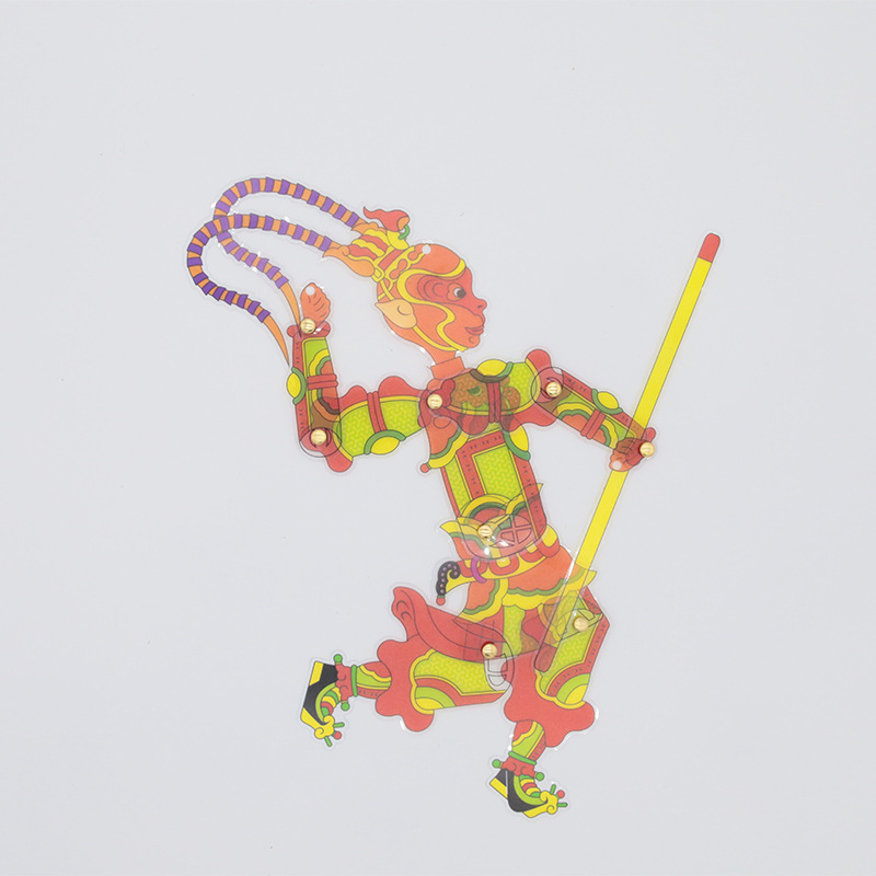 in stock Wholesale Intangible Cultural Heritage Shadow Play Journey to the West Wooden Figure Monkey King Game Children's Day Handmade Material Bag