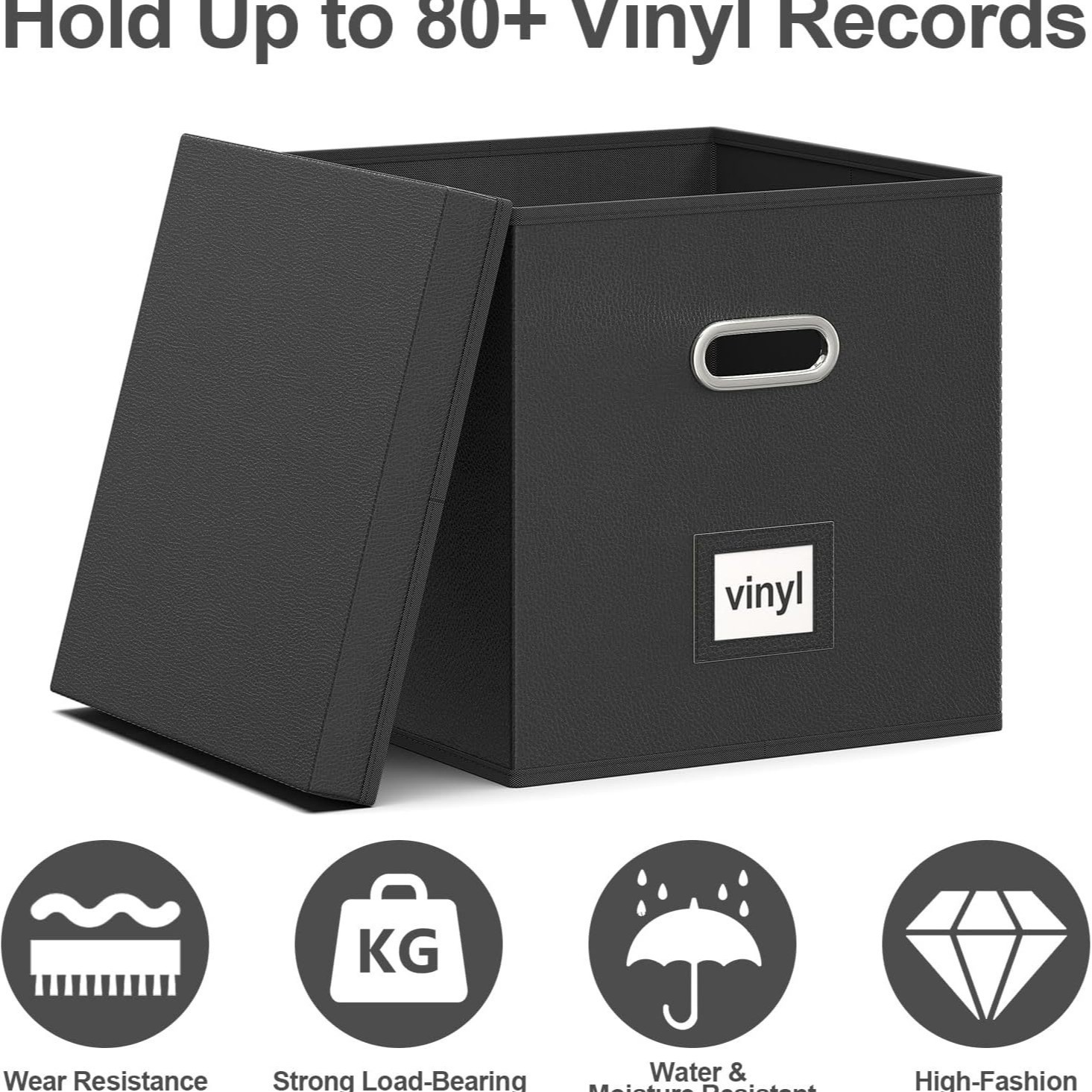 Fireproof Waterproof Foldable LP Storage Box Single Record Album CD Passport Certificate Flame Resistant Storage Box with Lid