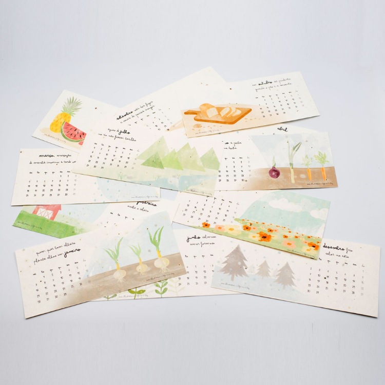 2024 Seed Paper Calendar Desk Calendar Invitation Card Tickets Greeting Card Factory Wool Paper Round Paper Special Paper