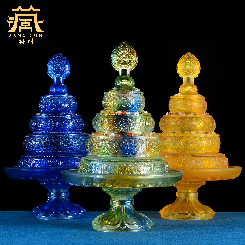 Стеклянный поднос с мандалой, восемь благоприятных украшений, чайный поднос с мандалой, поднос для ремонта