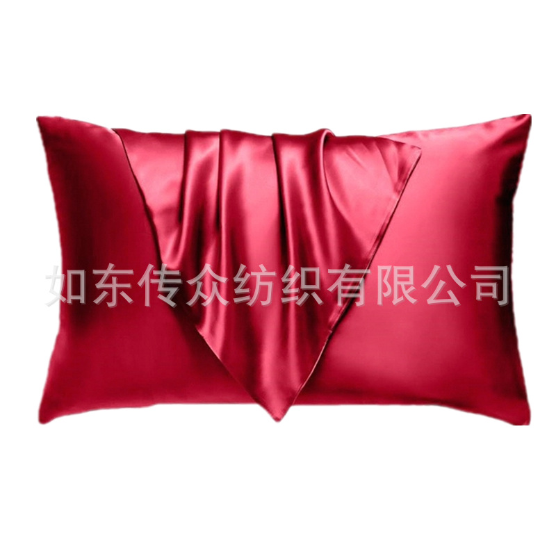 Factory direct cross-border supply foreign trade Sedin imitation silk pillowcase a pair of multi-color