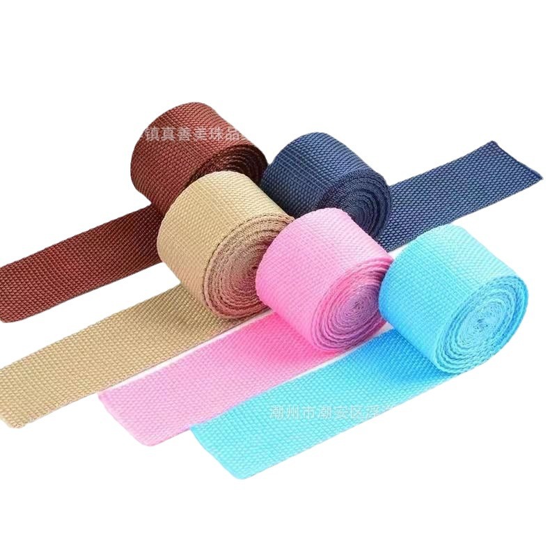 Polyester-Cotton Beaded Webbing Colorfulful Webbing Canvas Bag Straps Thickeneded Cotton Straps Handbag Straps Imitation Cotton Straps