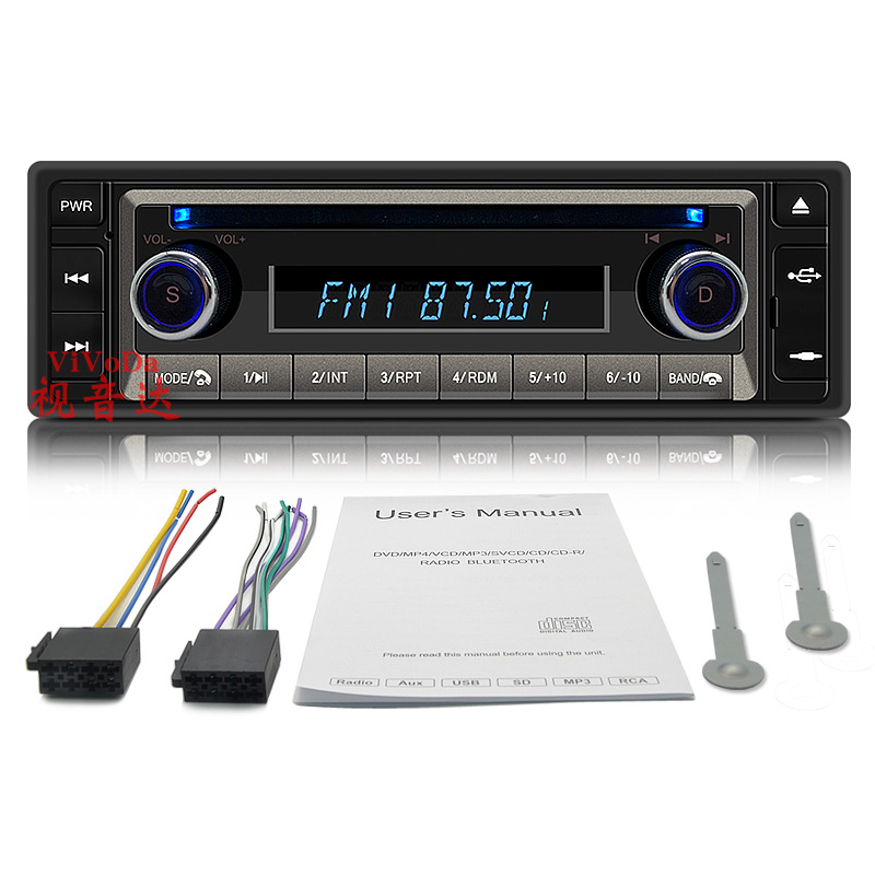 New cross-border original car sound quality car CD player Bluetooth HD call FM radio can be played with card