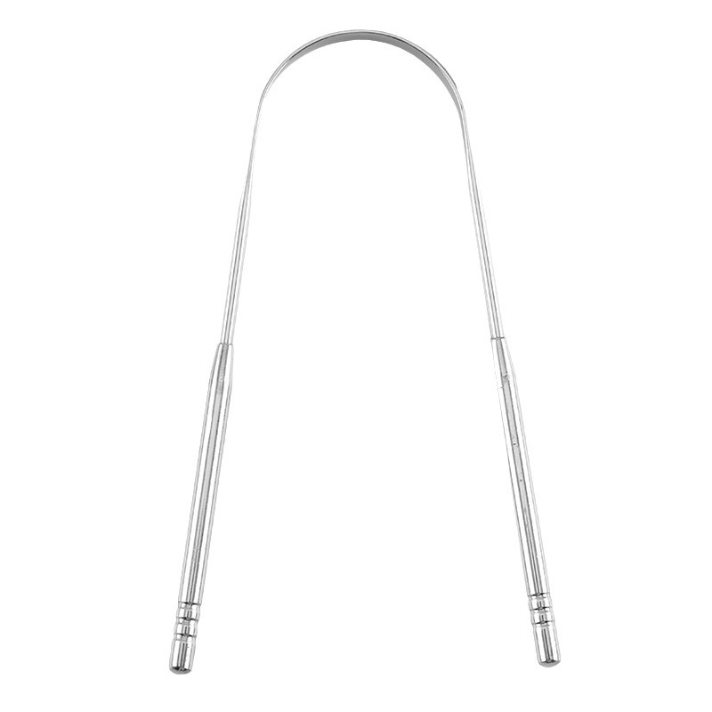 Cross-border hot sale oral cleaner 304 stainless steel to remove bad breath tongue coating cleaning brush tongue scraper tongue scraper