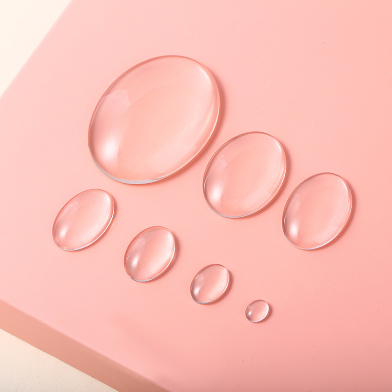Временной стеклянный камень овальная форма для холодильника для ногтей цветная карточка