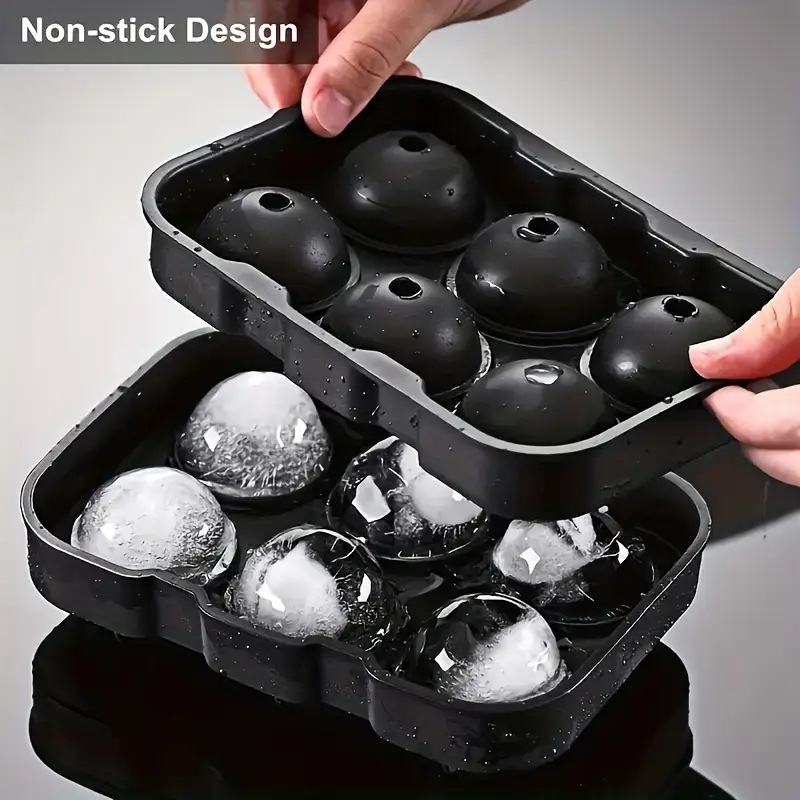 Frozen Ice Cube Mold with Lid Silicone Ice Cube Ice Mould Skull Square Ice Maker Cocktail Ice Ball Mould