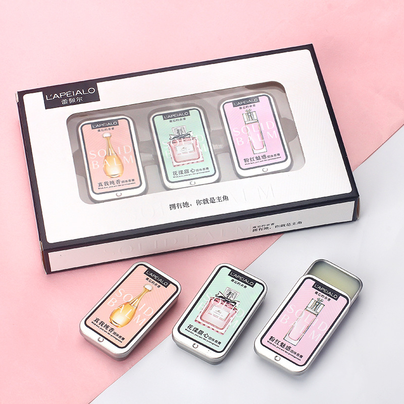 Cross-Border Han Lixi Solid Balm Student Men's and Women's Deodorant Fresh Light Fragrance Portable Pocket Perfume Set