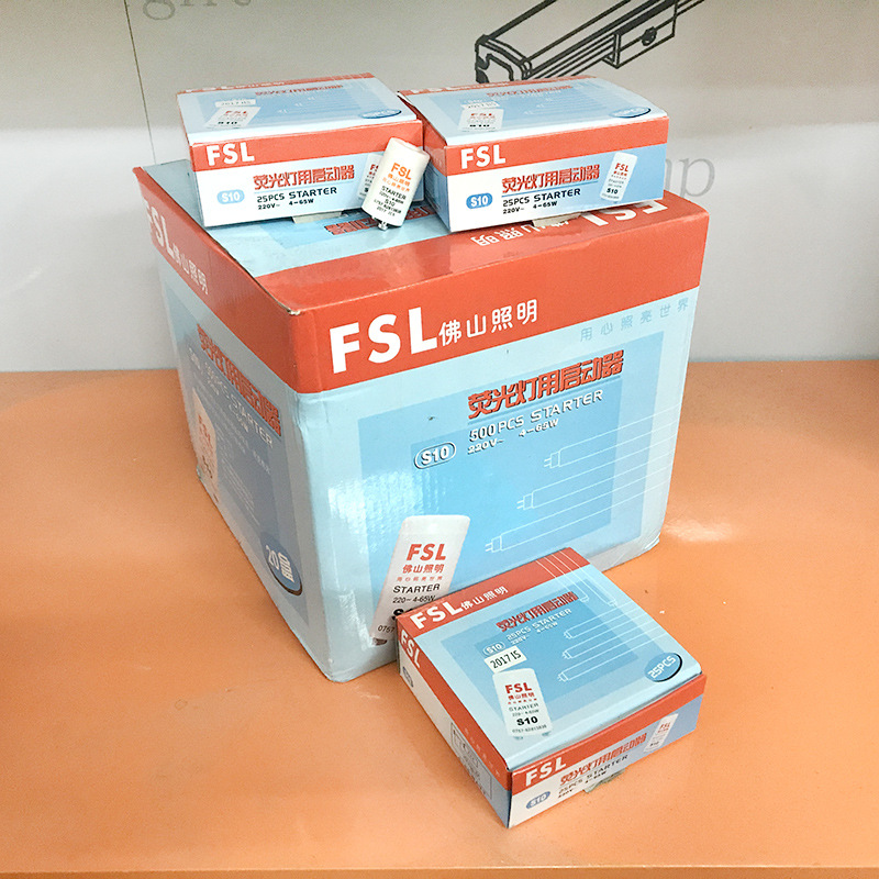 Foshan Lighting fluorescent tube starter 220V driver fluorescent lamp inductance starter 4~65ws10 lamp liner