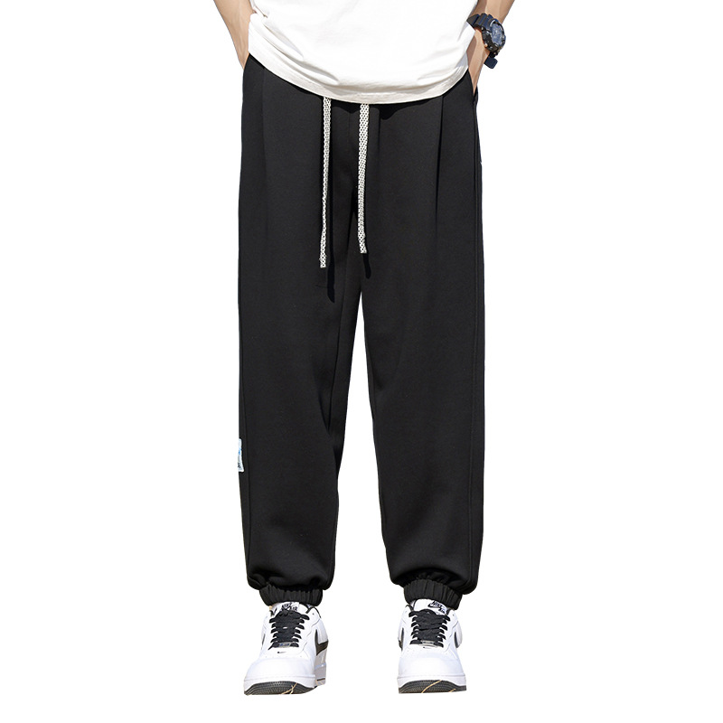 American casual pants men's loose ankle-tied plus size sports trousers 2024 new spring fashion brand sweatpants men