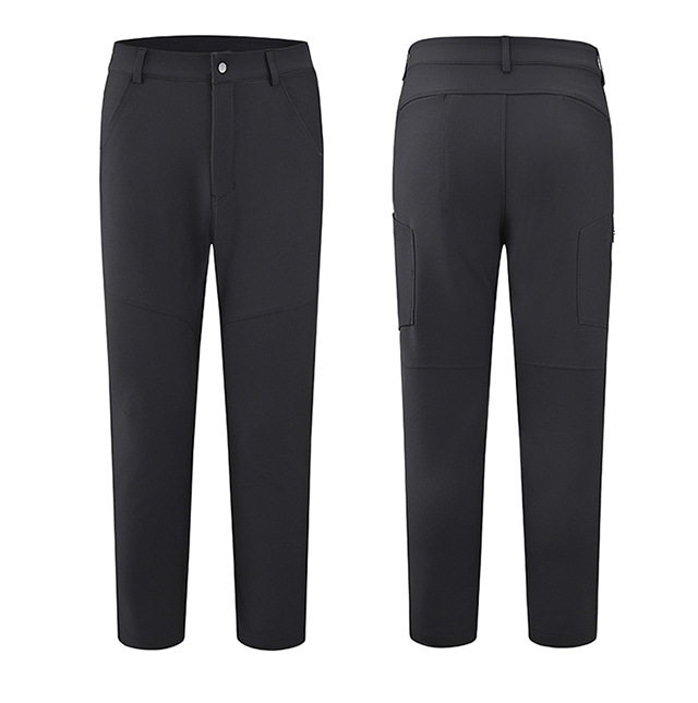 Gm Outdoor Softshell Pants with Fleece Lining, Warm, Waterproof, Windproof, Stretchy, Breathable, Hiking Pants, Thickened Casual Pants, Cold-Proof