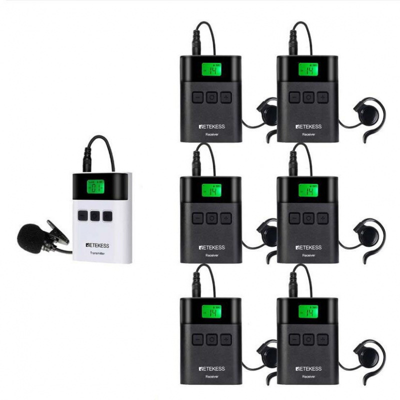 Retekess Tt122 Explainer Set Multi-Person Team with Charging Box Tour Guide Conference Explanation Museum