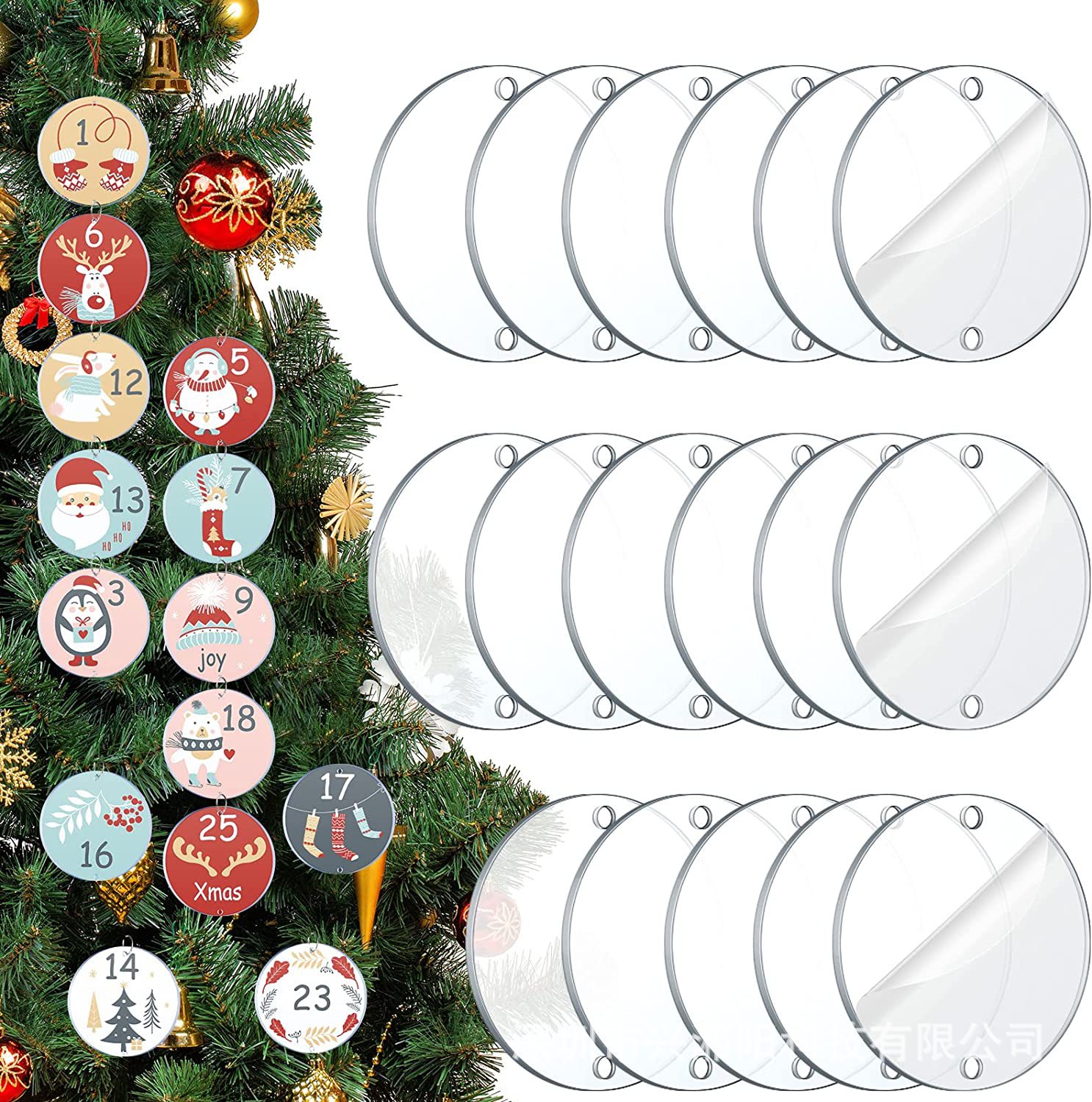 Поставки пустого акрилового прозрачного диска, двусторонний ламинированный набор для ключниц, различные комбинации форм