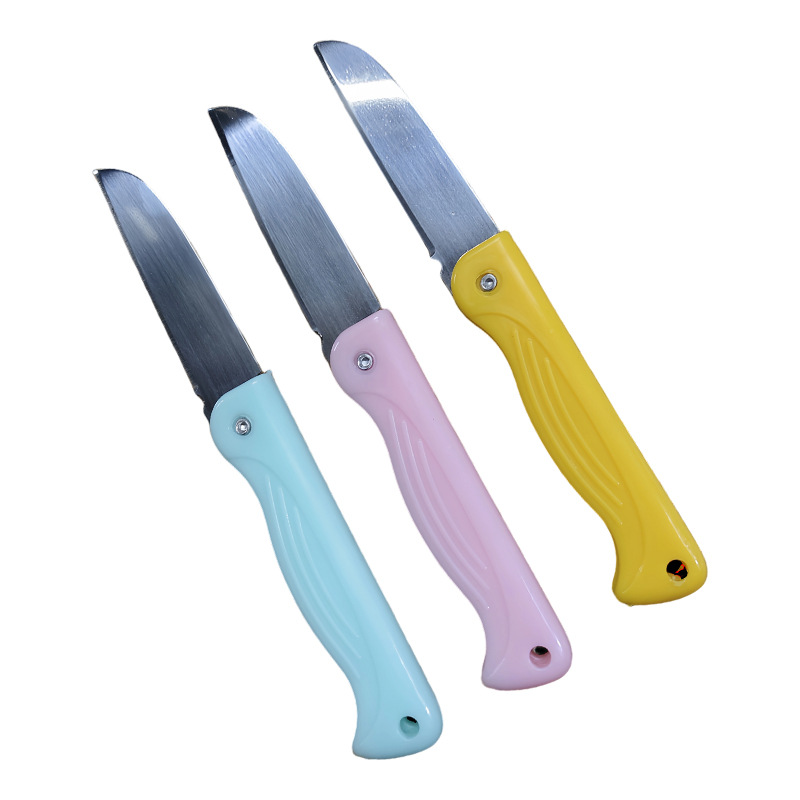 Stainless Steel Folding Fruit Knife, Student Dormitory Peeling Knife, Portable Kitchen Knife, Two-Yuan Store Supply, Fruits and Vegetables