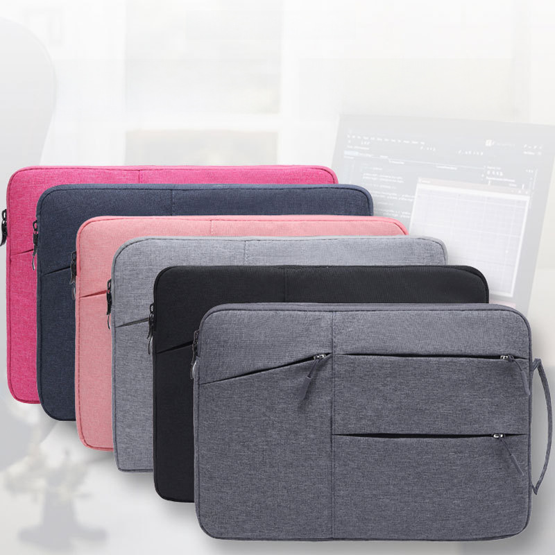 Double-Layer Thick Plush Handbag Casual 8inch Laptop Bag iPhone Apple Computer Bag Business Portable
