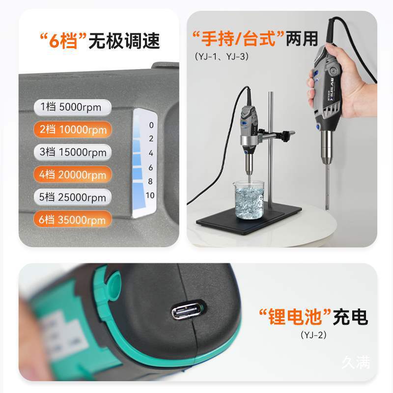 Handheld Homogenizer Portable Cell Tissue Mashing High Speed Dispersing Emulsifying Homogenizer Laboratory