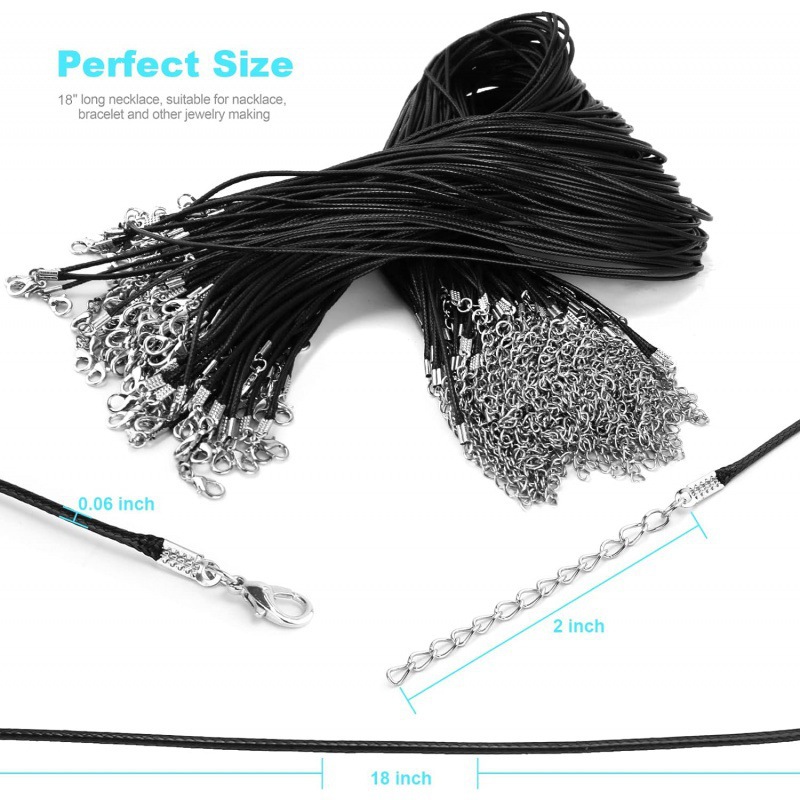 Lobster Clasp 1.5mm Korean Wax Rope Necklace Rope DIY Jewelry Accessories Material Pendant Leather Rope Extension Chain