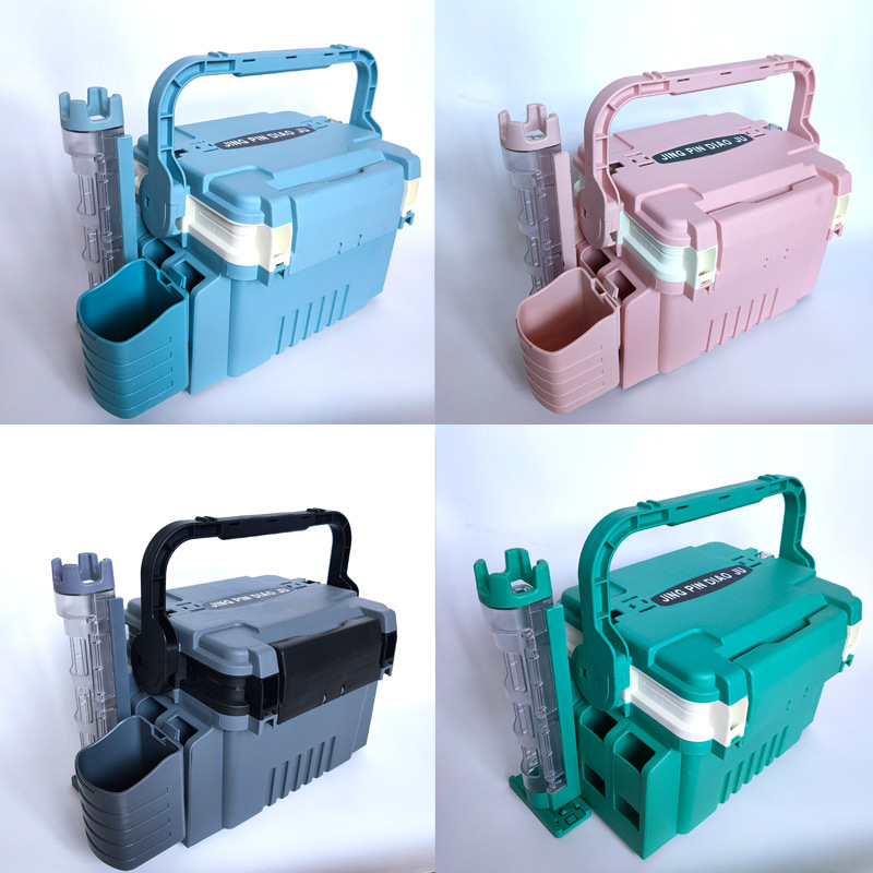 Чемодан для рыболовных принадлежностей Luya с замком, устройство для крепления удочки, держатель для чашки, ящик для хранения