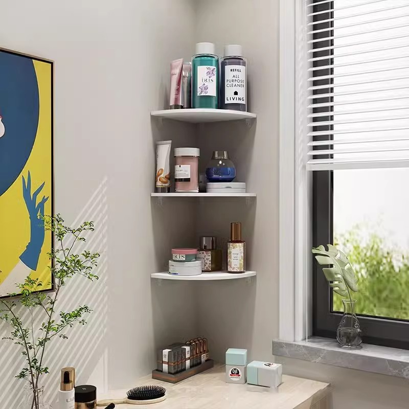Corner Shelf for Wall, Kitchen, Bedroom, Floating Corner Triangular Shelf, Wall-Mounted, No-Drill Storage