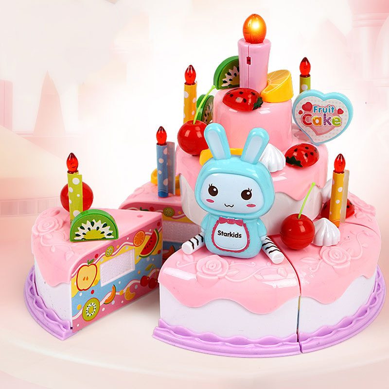 Children's Cut Music Simulation Birthday Princess Cake Toy Lighting Music Fruit Boy Treasure Girl Play Set