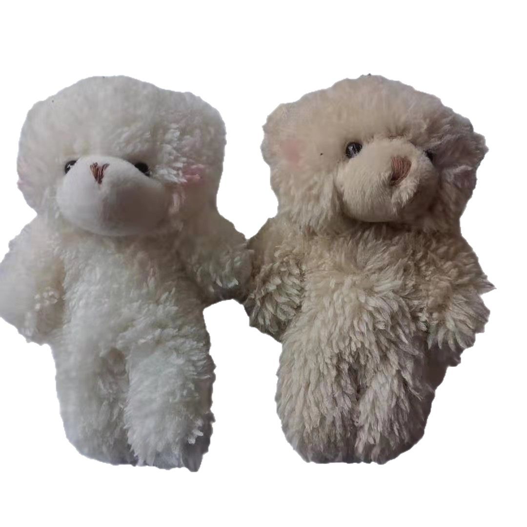 New Cute Blush One-Piece Bear Plush Bear Bead Chain Mobile Phone Pendant 12cm Bear