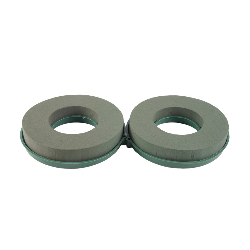 Wholesale Wedding Car Christmas Wall with Plastic Base Ring Flower Mud with Base Support with Mud Christmas Wreath Ring Flower Mud