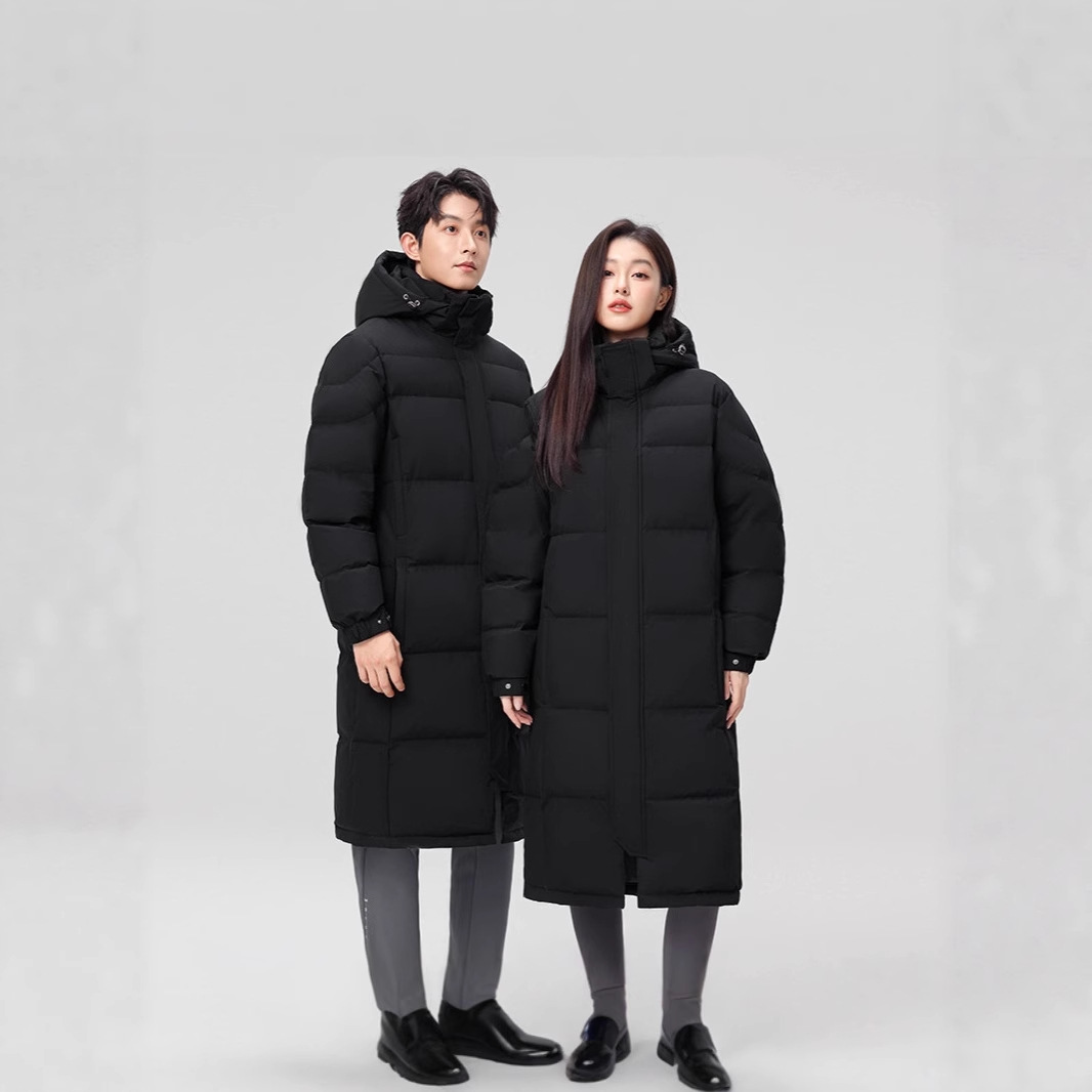 Пуховик зимний высокого класса, удлиненная версия до колен, как в китайских драмах, для мужчин и женщин, уличный водоотталкивающий пуховик
