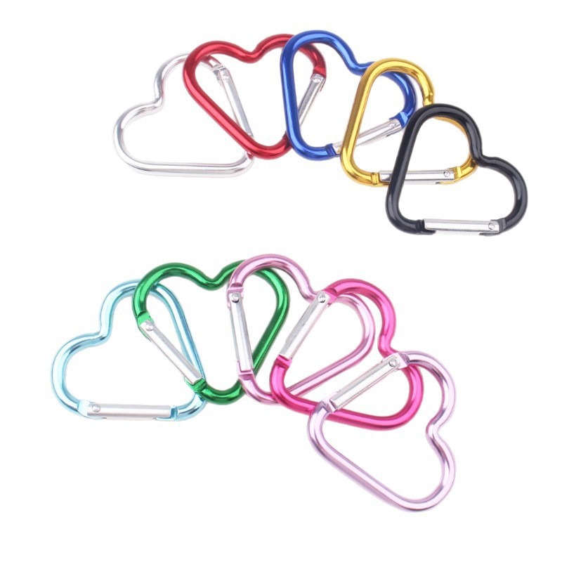 Love Carabiner 44*40mm Outdoor Carabiner Peach Heart Shape Mountaineering Hook Clothing Backpack Buckle Quick Hanging Buckle