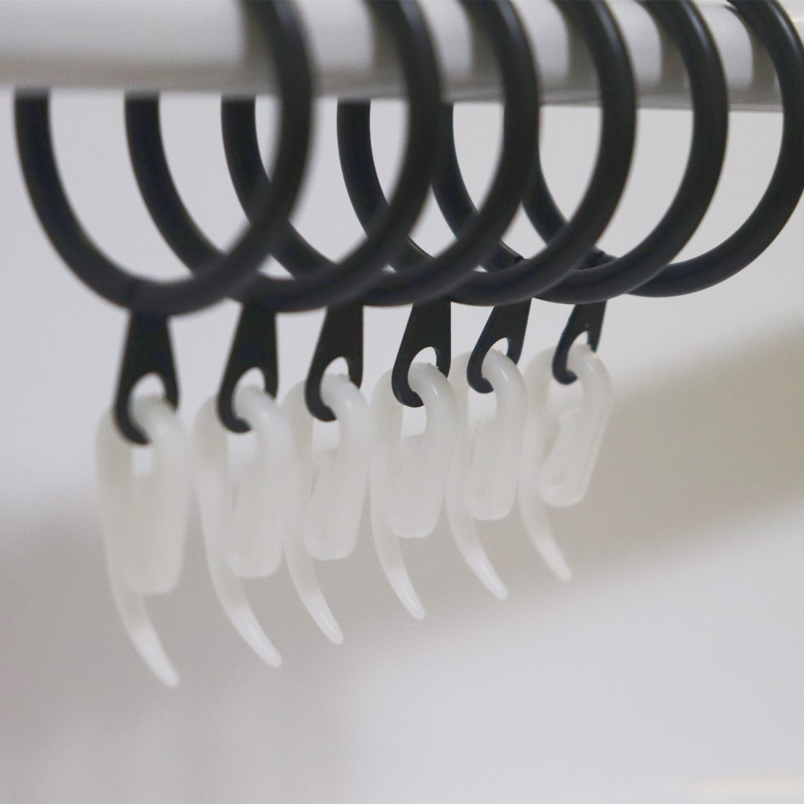 Ready Supply of Curtain Rings, Plastic Curtain Hooks, Curtain Accessories, Curtain Rings, Accessories, Shower Curtain Comma Hooks, 6-Character Hooks