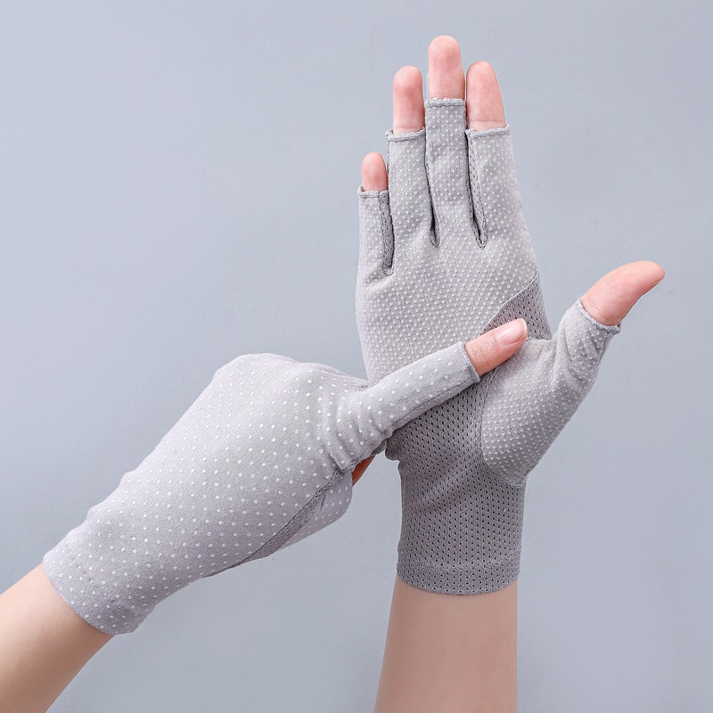 Women's Spring and Summer Half Finger 7039 Finger Thin Outdoor Non-slip Touch Screen Anti-ultraviolet Riding Sun Protection Gloves