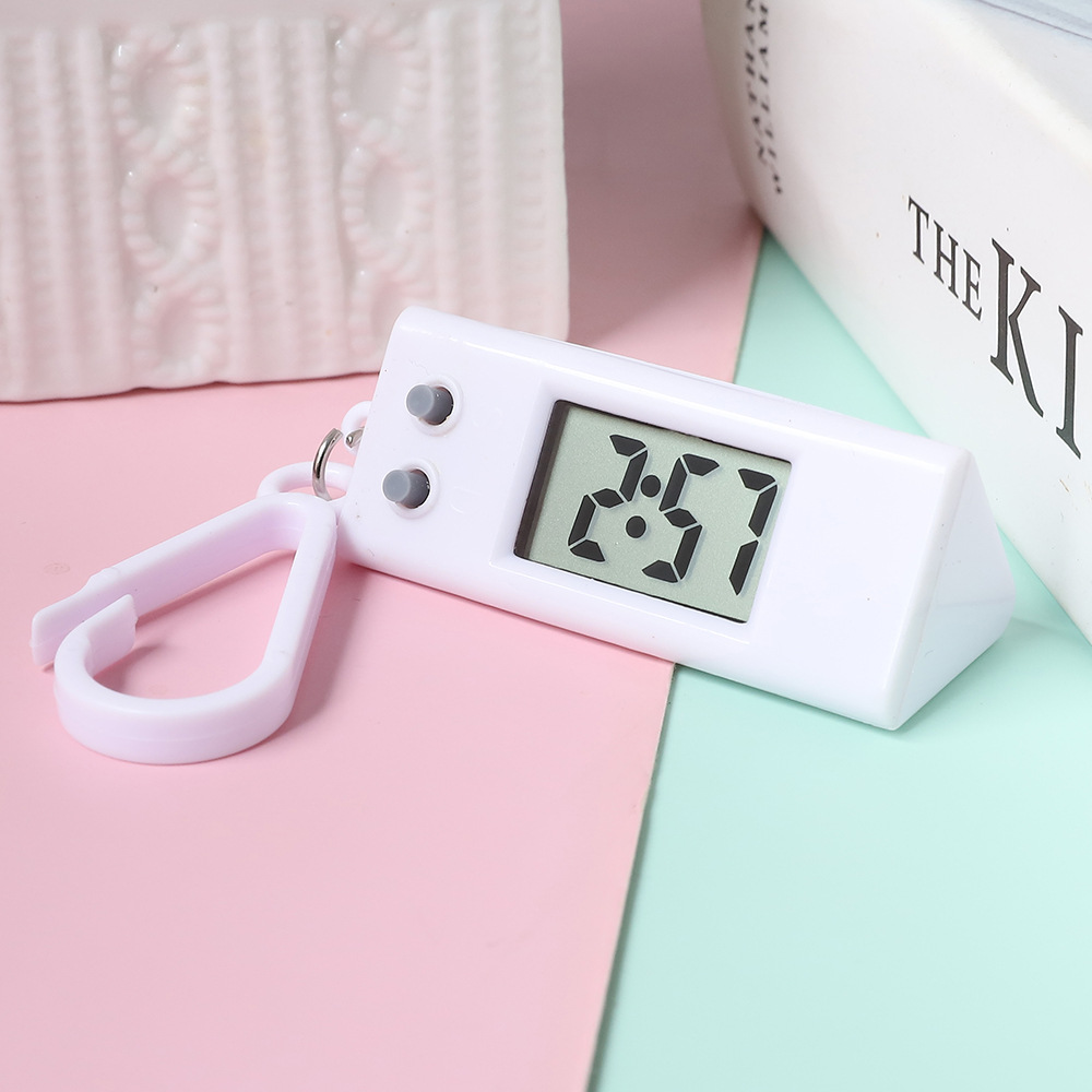 Triangular Mini Keychain Electronic Watch Dopamine Candy Color Digital Watch Student Exam Timer Portable