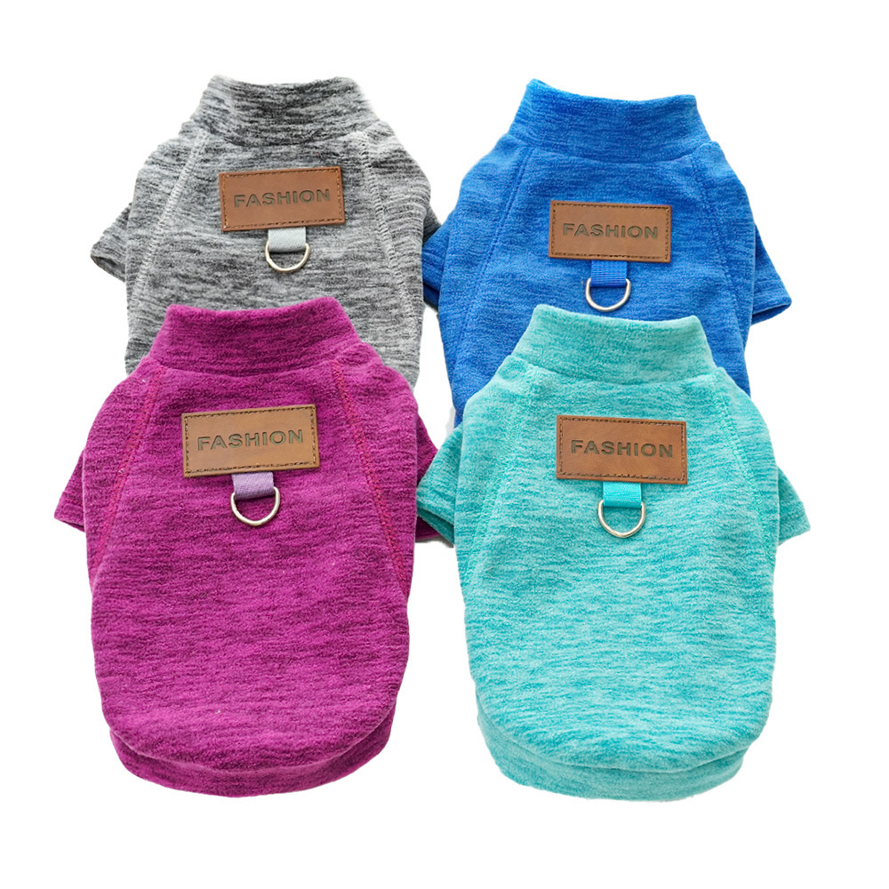 Cross-border Hot Pet Dogs and Cats Autumn and Winter Clothes Shake Grain fleece-lined Base Shirt Outer Wear Traction Teddy