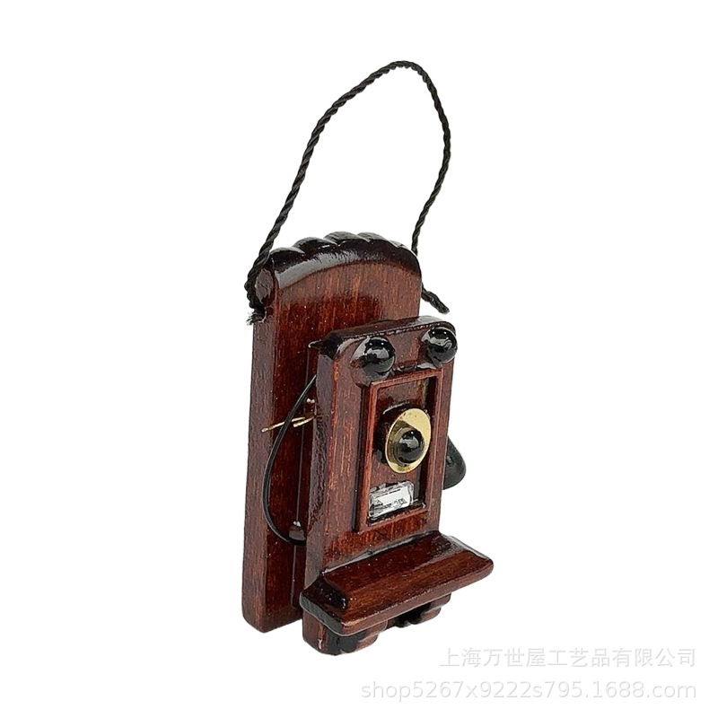1:12dollhouse doll house mini simulation [retro old wall phone] model ornaments