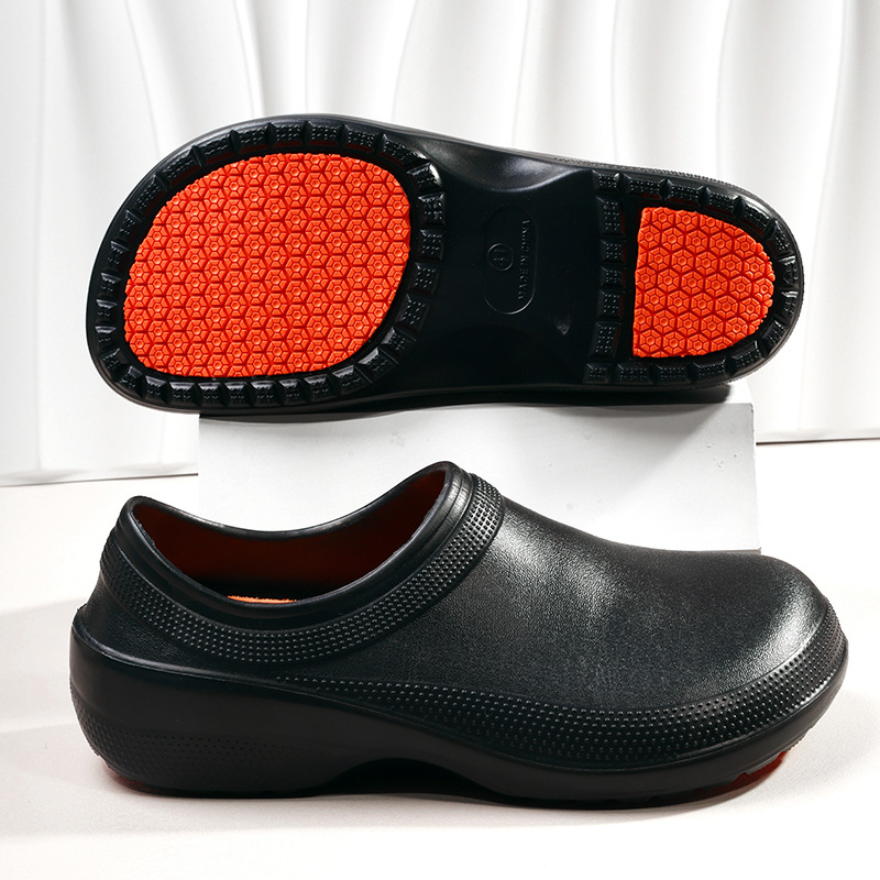 Не перфорированные кроксы для мужчин, антискользящие водонепроницаемые сандалии с сумочным каблуком, повседневная универсальная обувь для шеф-поваров, гостиничного и ресторанного обслуживания, оптовая продажа