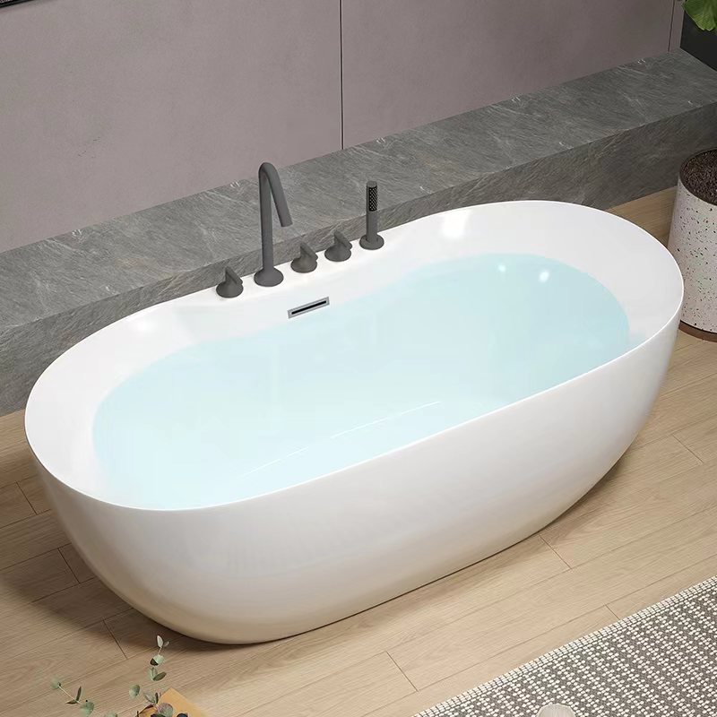 Household Bathtub Acrylic Integrated Oval Vertical Adult Hotel B&B Double-Layer Insulated Bathtub Bathtub