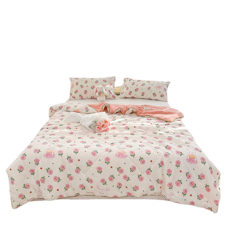 Washed Cotton Double-layer Yarn Summer Cool Quilt Class A Maternal and Infant Class Air-conditioning Quilt Small Fresh Soft Machine Washable Thin Quilt Summer