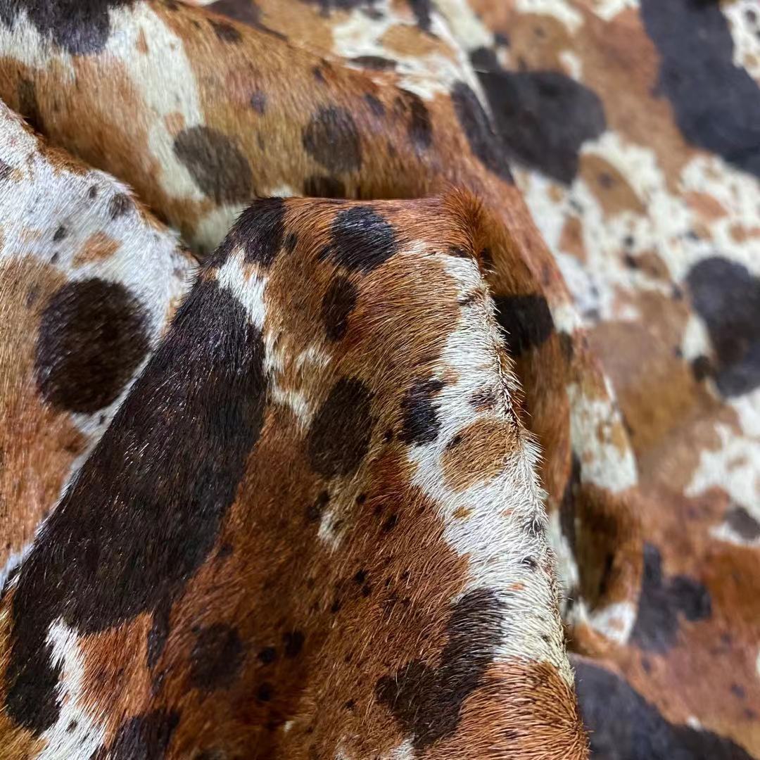 Кожаная сумка из лошадиной шерсти коровьей кожи обувь и материалы коричневый цвет цветок абрикосовая телячья кожа шерсть