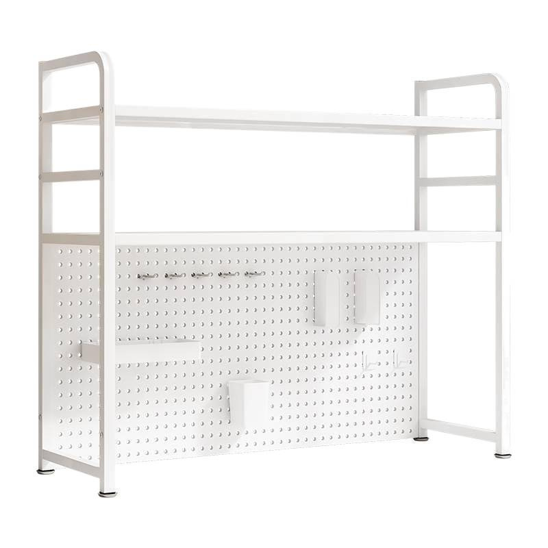 Desktop Storage Rack with Grids, Bookshelf, Desk Storage, Multi-Layer Iron Shelf, Student Computer Desk, Hole Board