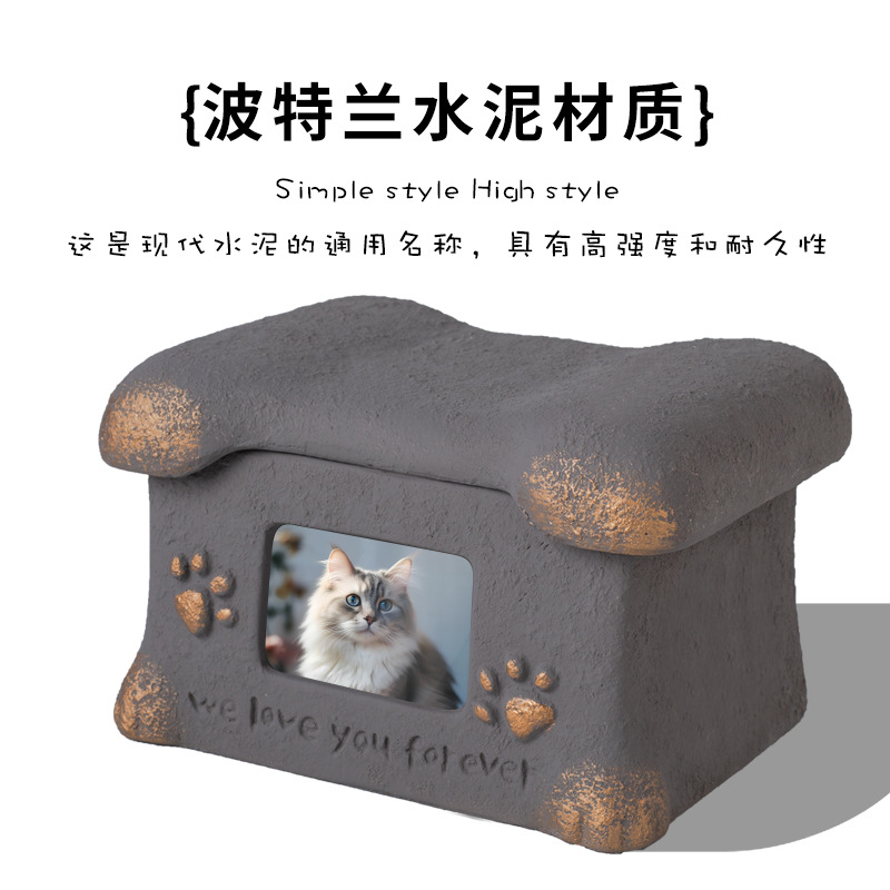 Ready-Made Pet Urn Puppy Cat Memorial Box Dog ​​Kitten Angel Cremation Coffin Box Funeral Urn