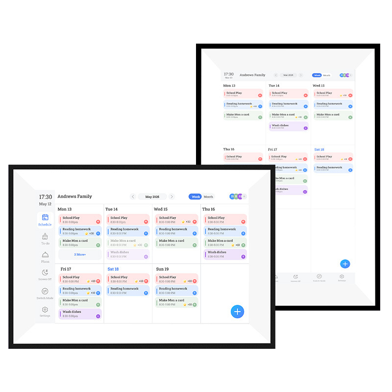 Cross-Border New Product Black 10.1inch Home Electronic Calendar Horizontal and Vertical Screen English Version Calendar Countdown Schedule