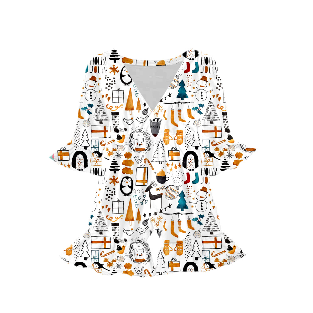 Boutique Foreign Trade Children's Clothing Printed Children's Cute Creative Custom Autumn Dress