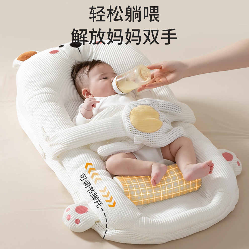 Baby Bed in Bed, Newborn Anti-Vomiting Slope Bed, Anti-Spill and Choking Breathable Pillow, Baby Lying and Feeding Artifact, Bionic Bed