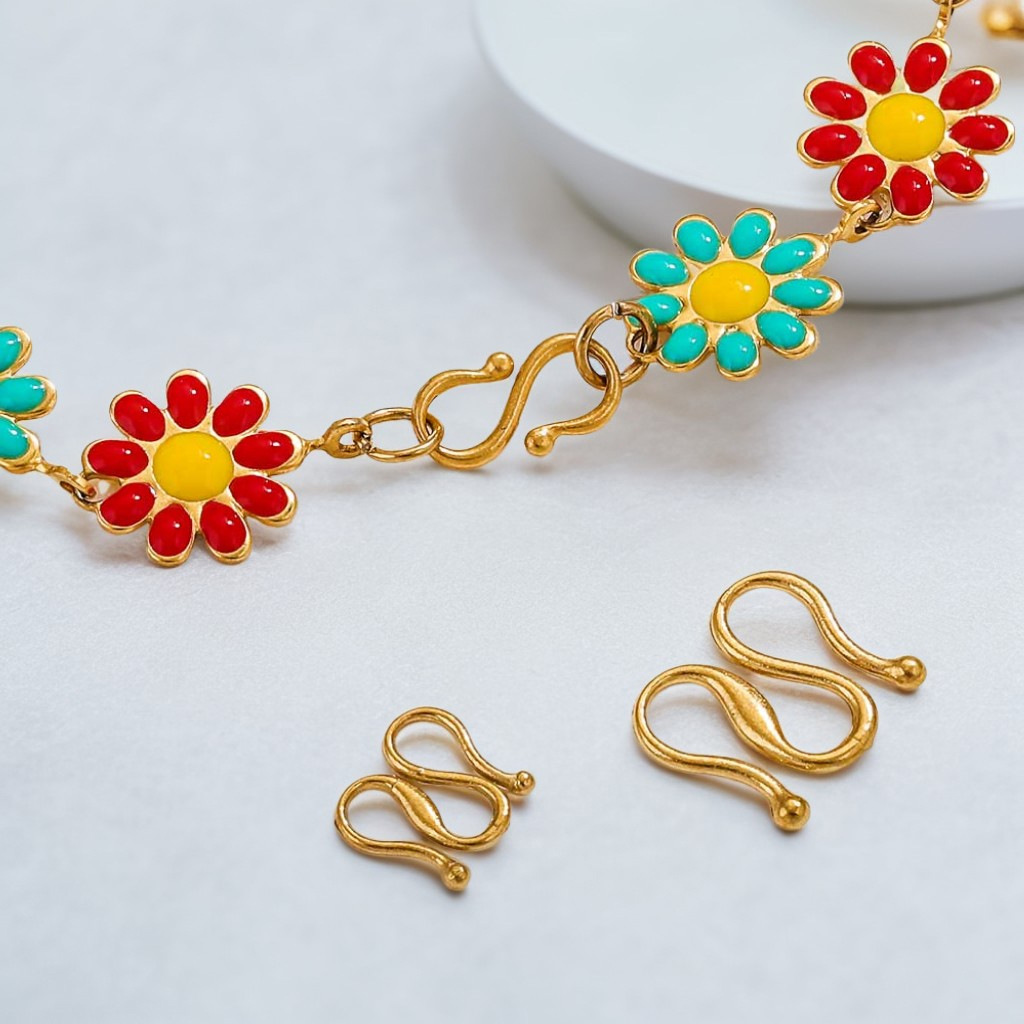 Stainless Steel 18K Gold Plated Color Resistant M Buckle S Buckle Bracelet Necklace Coil Connector Handmade DIY Jewelry Material Accessories