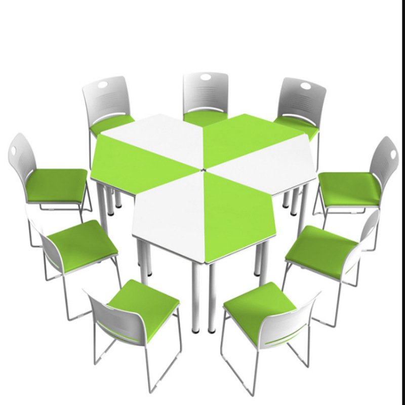 Student Psychological Counseling Hexagon Training Table Splicing Free Combination Discussion Hexagon Table Maker Reading Room Tables and Chairs