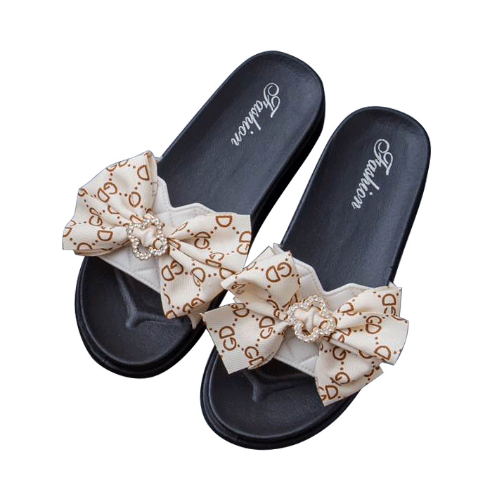 Summer outdoor sandals and slippers women's non-slip wear-resistant fashion bow flat Series style wholesale